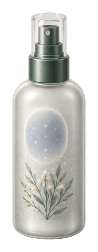 The fictional Good Vibes Aura Spray bottle
